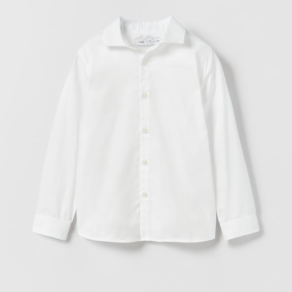 Zara Boys White Dress Shirt Size 9